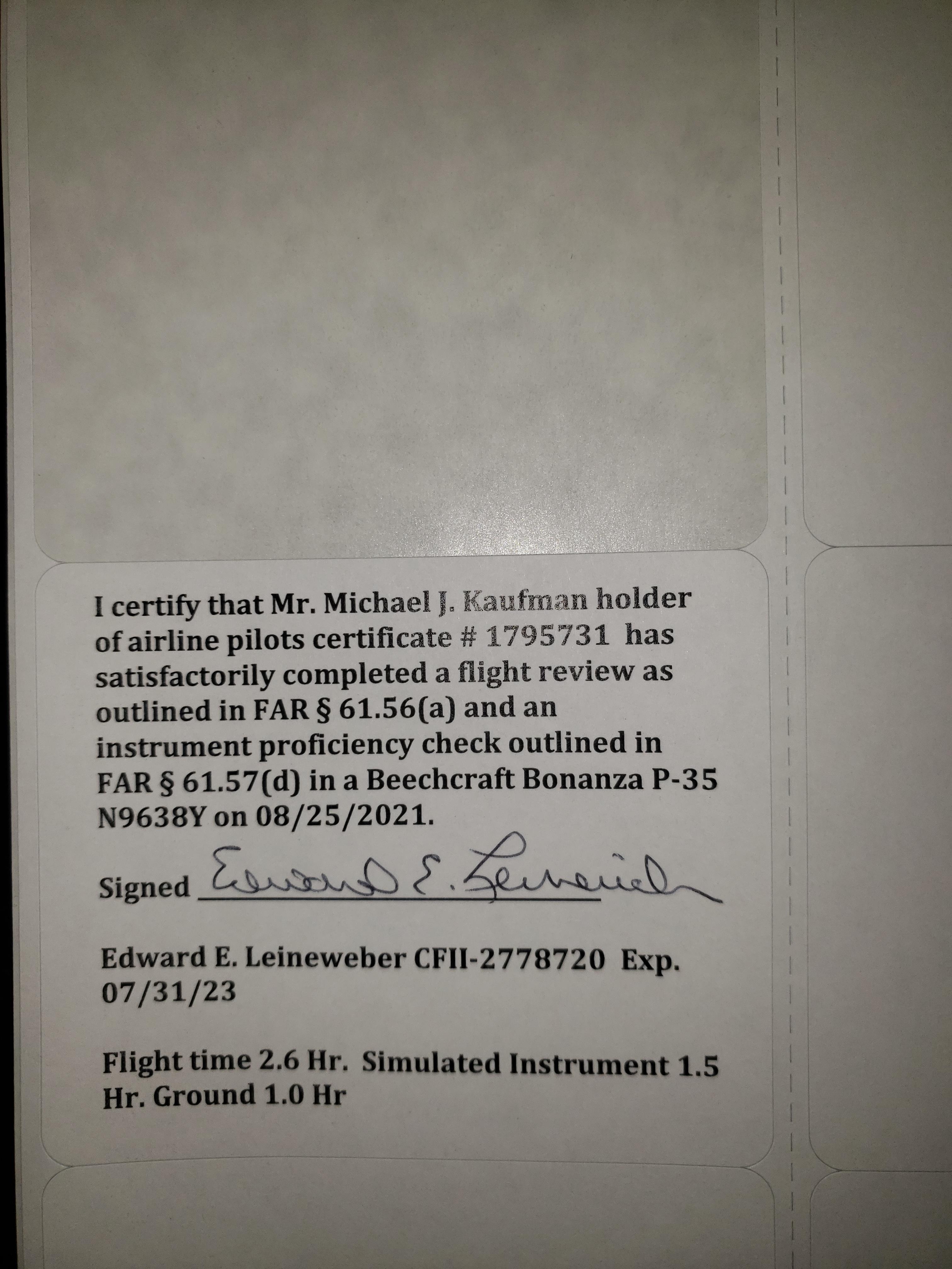 Mike Kaufman FR and IPC 8 25 21 logbook entry.jpg