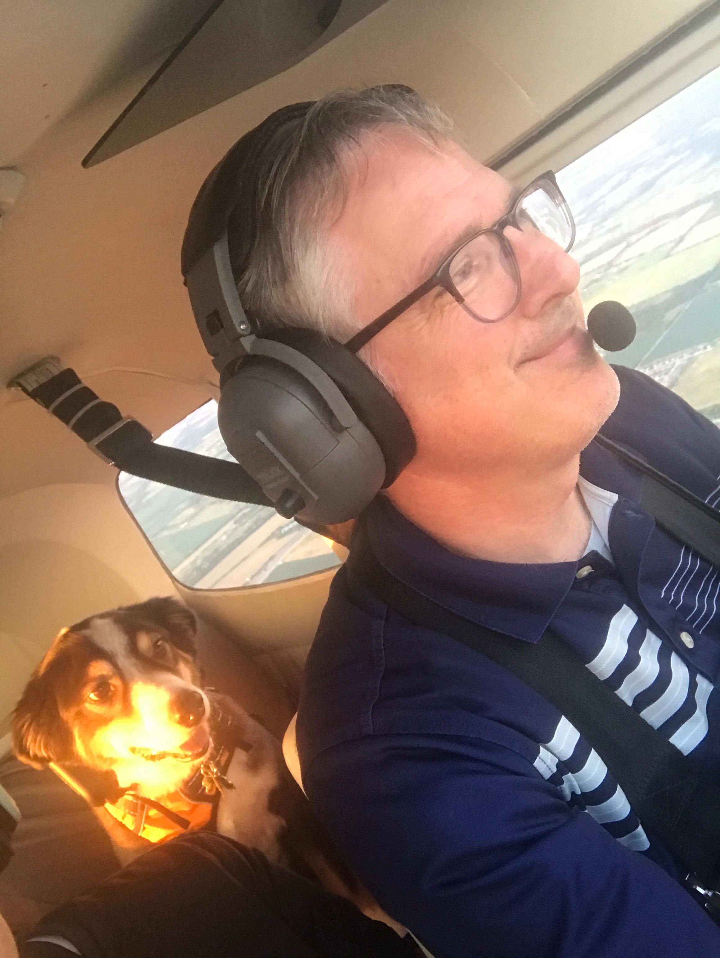 Bucky and Brian Sunset Flight.JPG